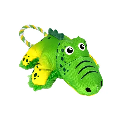 KONG Cozie Tuggz Alligator Dog Toy - Size M/L: approx. 38 x 20.3 x 10.2cm (L x W x H)