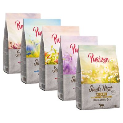 Purizon Adult para gatos - Pack mixto 5 x 400 g Single Meat: pollo, pato, pavo, salmón, vacuno