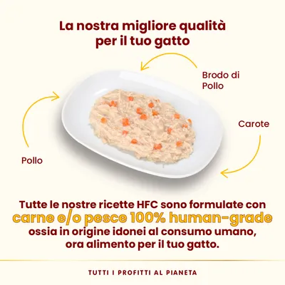 Almo Nature HFC Complete 24 x 70 g Alimento umido per gatto - Pollo con Carote