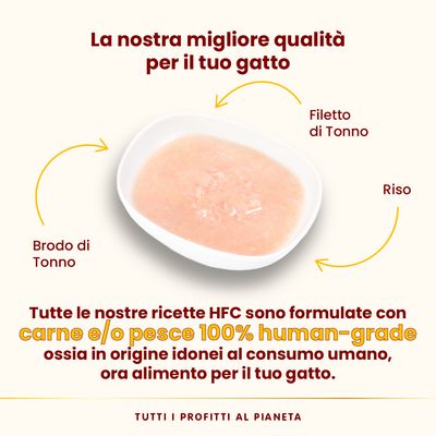 Almo Nature HFC Hydration Help 24 x 50 g Umido per gatto - Brodo di Tonno con Filetto di Tonno