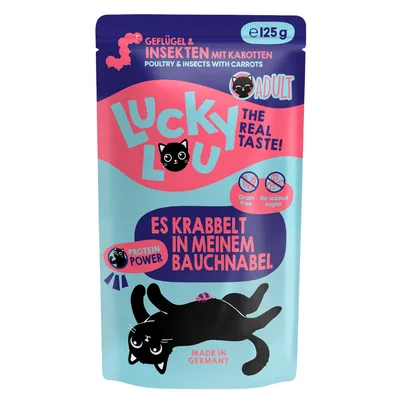 Lucky Lou Adult 16 x 125g - cat wet food - Poultry & Insects