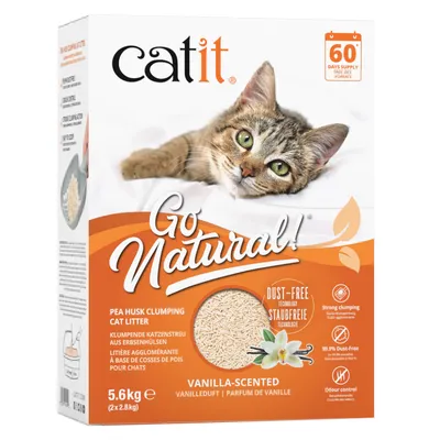 Catit Go Natural kattenbakvulling met vanillegeur Voordeelpakket: 11,2 kg (4 x 2,8 kg)