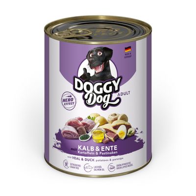 Sparpaket Doggy Dog Adult 24 x 800 g Kalb & Ente