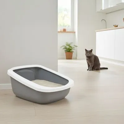 Savic Kattenbak Aseo - Lichtgrijs / Wit - Savic Kattenbak Aseo 