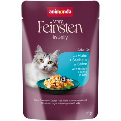 animonda Vom Feinsten Adult Raffinesse in Gelee 24 x 85 g reich an Huhn mit Seelachs