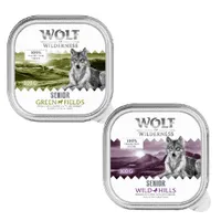 Wolf of Wilderness Senior - Duo-Protein Rezeptur 6 / 24 x 300 g Schale - 6 x 300 g: Mixpaket (3x Lamm & Huhn, 3x Ente & Kalb)
