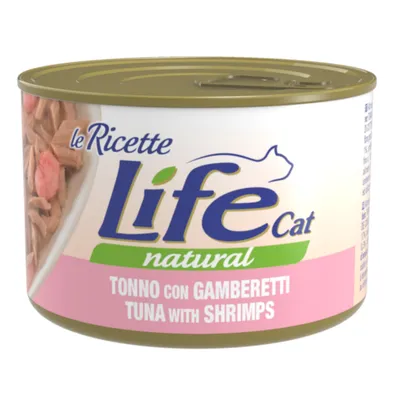 Life Cat "Le Ricette", 4 x 150 g - Tuńczyk i krewetki