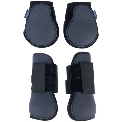 Nomad Tales kaloszki i ochraniacze dla konia, granatowe Pakiet: 2 kaloszki i 2 ochraniacze, Pony