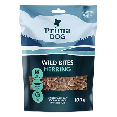 PrimaDog Wild Bites Crunchy Snack Hering & Gewürznelken (4 x 100 g)