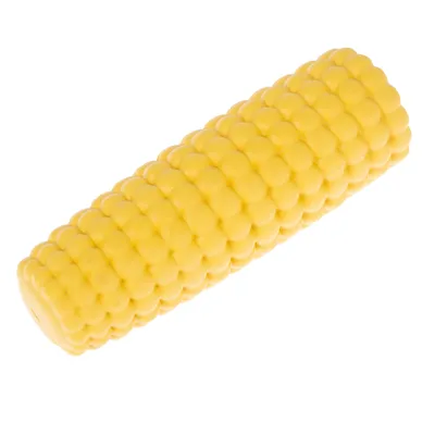 Giocattolo giallo a forma di pannocchia di mais, adatto per pet.
