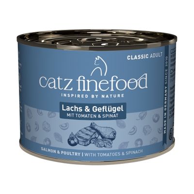 Catz Finefood Classic Nr. 3 siipikarja, viljaton, ilman lisättyä sokeria, ei eläinkokeita, 95 % lihapitoisuus.