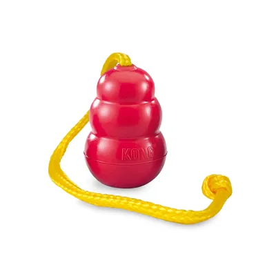 KONG Classic avec corde pour chien - Taille L : env. Ø 7 x L 65 cm KONG Classic avec corde pour chien - Taille L : env. Ø 7 x L 65 cm