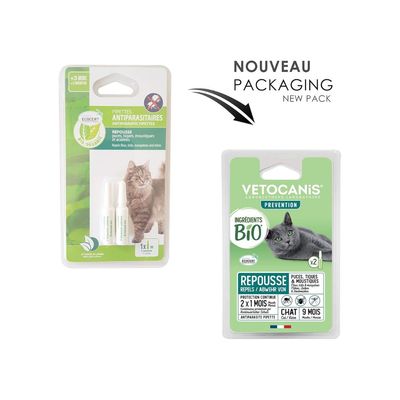 Vetocanis Repellent Spot-On mot loppor och fästingar för katter