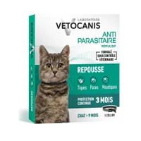 Collier répulsif contre les puces et les tiques Vetocanis pour chat - 1 collier