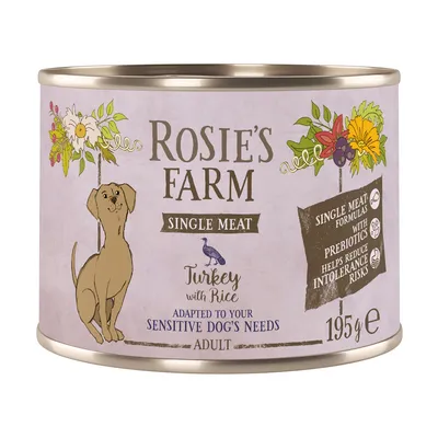 Rosie's Farm Single Meat Adult 6 x 195 g - Truthahn & Reis
