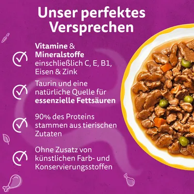Whiskas 1+ Aromatic Selection 48 x 85 g - Geflügel in Sauce