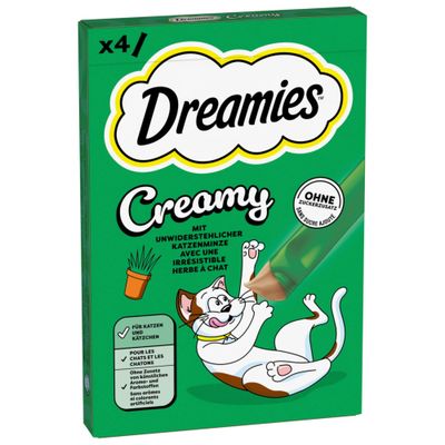 Dreamies Creamy Snacks výhodné balenie: mačacia mäta (44 x 10 g)