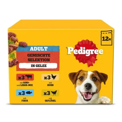 Pedigree Adult Verse Zakken Multipack - Dubbelpak: Gemengde selectie in saus (4 soorten) 24 x 100 g