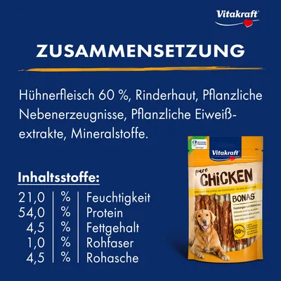 Vitakraft CHICKEN Hühnchenhanteln - Sparpaket: 3 x 80 g