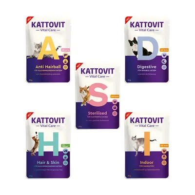 Kattovit Vital Care Probierpaket - Sparpaket: 100 x 85 g (5 Sorten)