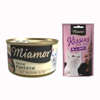 Boîtes Miamor 12 x 85 g + Friandises Miamor Kissies canard 50 g offertes ! - L'œuf et la poule