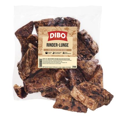 DIBO beef lung, 100% gently dried, 250 g. Dog food.