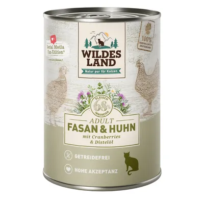 Wildes Land Adult Cat gazdaságos csomag 24 x 400 g - Fácán & csirke áfonyával