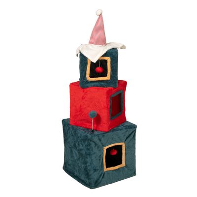 TIAKI Weihnachtlicher Geschenketurm für Katzen
