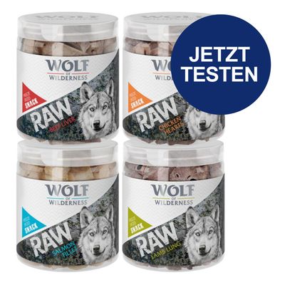 Probierpaket Wolf of Wilderness - RAW (gefriergetrocknet) 110 g Mix, kleine Würfel (Hühnerfilet, Lachsfilet)
