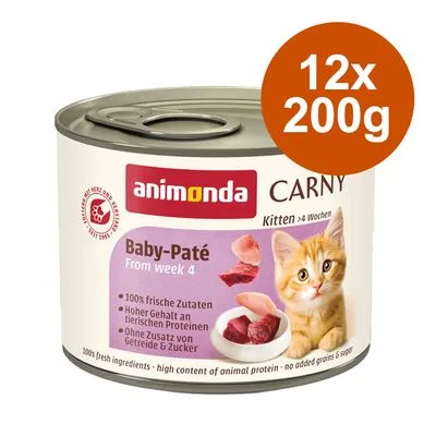 animonda Carny Kitten 12 x 200 g Kattenvoer - Gevogelte-cocktail