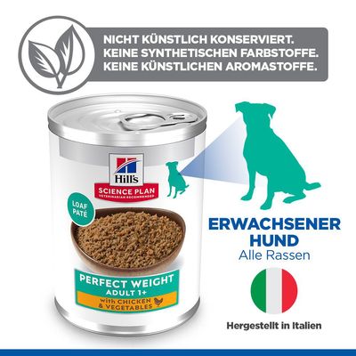 Hill's Science Plan Adult 1+ Perfect Weight mit Huhn & Gemüse - 6 x 363 g