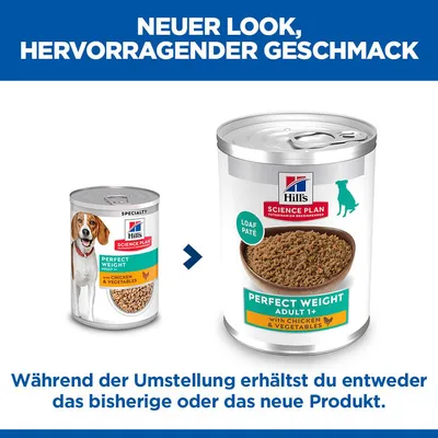 Hill's Science Plan Adult 1+ Perfect Weight mit Huhn & Gemüse - 6 x 363 g