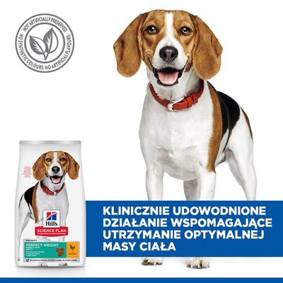 Hill's Science Plan Adult 1+ Perfect Weight Medium, kurczak - 12 kg