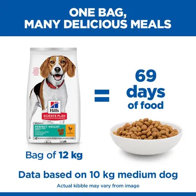 Hill's Science Plan Perfect Weight Adult 1+ Medium с курицей - 12 кг