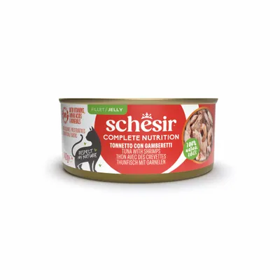 Schesir Complete Nutrition Filet aszpikban konzerv 6 x 140 g - Tonhal & garnéla