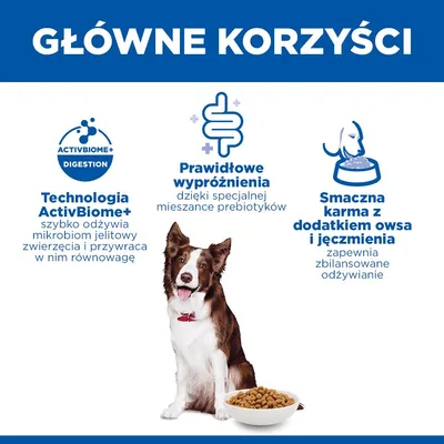 Hill's Science Plan Perfect Digestion Adult 1+ Medium, kurczak i brązowy ryż - 14 kg