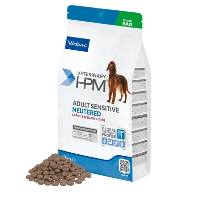 Virbac Veterinary HPM Adult Sensitive Neutered Dog Large & Medium - säästöpakkaus: 2 x 12 kg