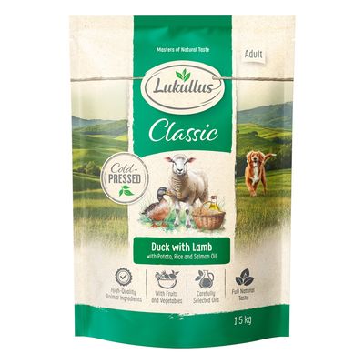 Lukullus Pressé à froid Canard de Barbarie et Agneau 1,5 kg nouvelle recette