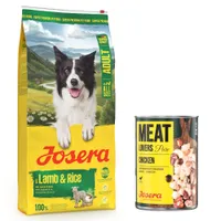 Josera Adult 12,5 kg + Meatlovers Nassfutter 6 x 400 g / 800 g gratis! - Lamm & Reis + Pure Huhn 6 x 800 g
