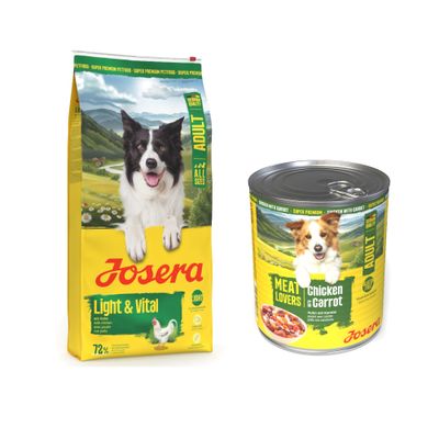 12,5 kg Josera Adult + 6 x 400 g / 800 g Meatlovers-märkäruokaa kaupan päälle!