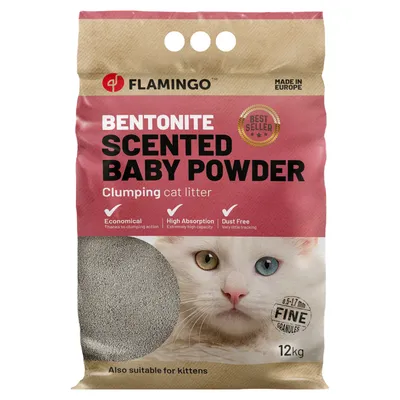 Flamingo Katzenstreu Babypuder - Sparpaket: 2 x 12 kg