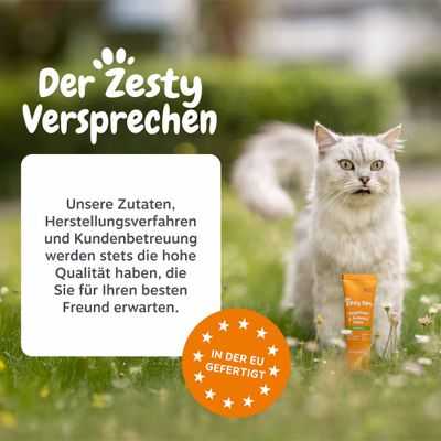 Der Zesty Versprechen: Unsere Zutaten, Herstellungsverfahren und Kundenbetreuung werden stets die hohe Qualität haben, die Sie für Ihren besten Freund erwarten. In der EU gefertigt.