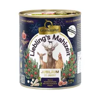 GranataPet Liebling's Mahlzeit 6 x 800 g - Jubileumi kiadás: vad & csirkeszív
