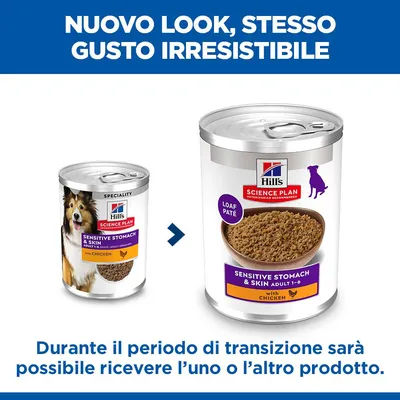 Hill's Science Plan Dog Sensitive Stomach & Skin Pollo umido cane