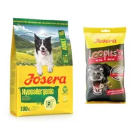 Josera 3 kg + Friandises 70 / 150 g offertes ! - 3 kg Adult Hypoallergénique + 150 g de Loopies au bœuf 