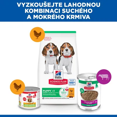Hill's Science Plan Puppy <1 - kuřecí 6 ks (6 x 370 g)