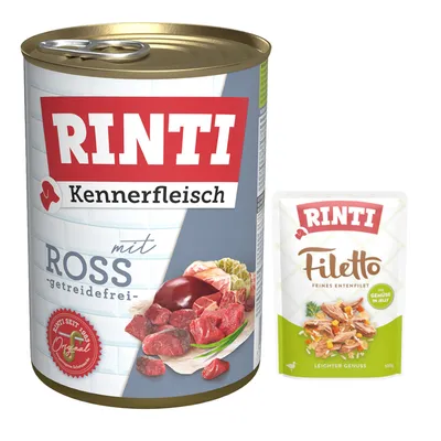 6x400g RINTI Kennerfleisch hrană umedă + 100g RINTI Filetto Pouch in Jelly - Cal 6x400g RINTI Kennerfleisch hrană umedă + 100g RINTI Filetto Pouch in Jelly - Cal