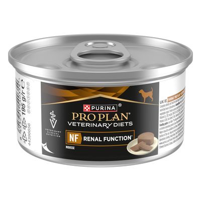 Purina Pro Plan Veterinary Diets NF Renal Function Mousse, hrană specială pentru câini cu probleme renale.