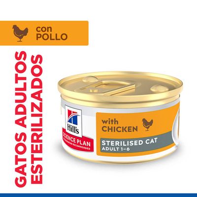 Hill's Science Plan Adult Sterilised Mousse - Pollo (48 x 85 g) - Pack Ahorro