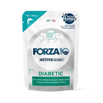 Forza10 Diabetic Active Vet Diet Pesce umido per gatto 12 x 80 g